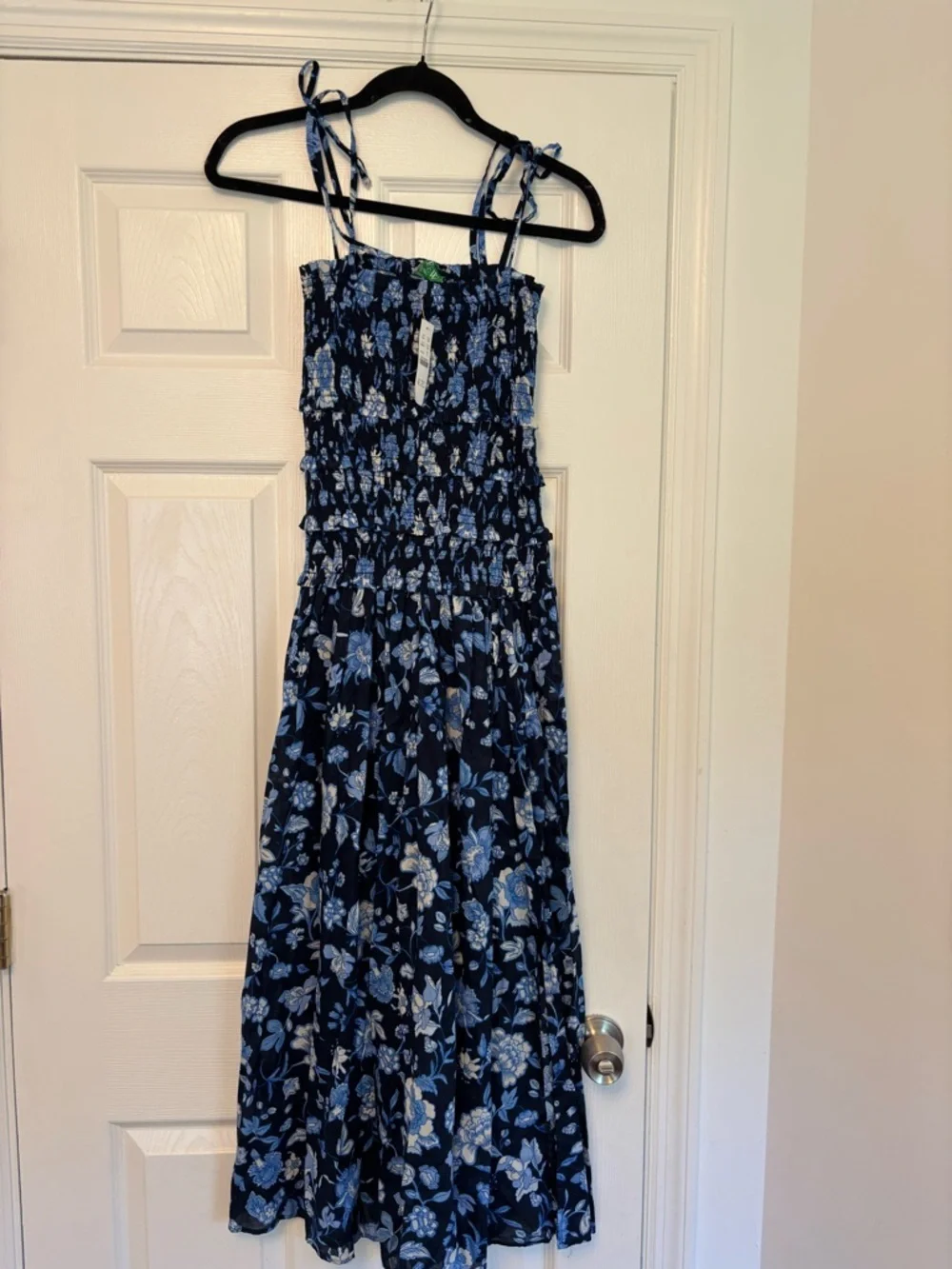 J.Crew Blue Floral Smocked Maxi Dress Size Small NWT Cottagecore Summer